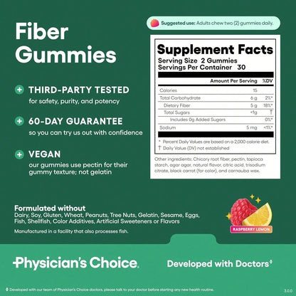 Daily Fiber Gummies – Prebiotic Fiber Supplement for Digestion, Regularity & Gut Health | Delicious, No Powders or Pills | For Men & Women
