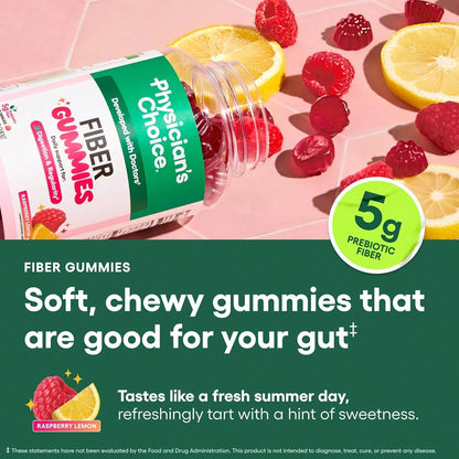 Daily Fiber Gummies – Prebiotic Fiber Supplement for Digestion, Regularity & Gut Health | Delicious, No Powders or Pills | For Men & Women