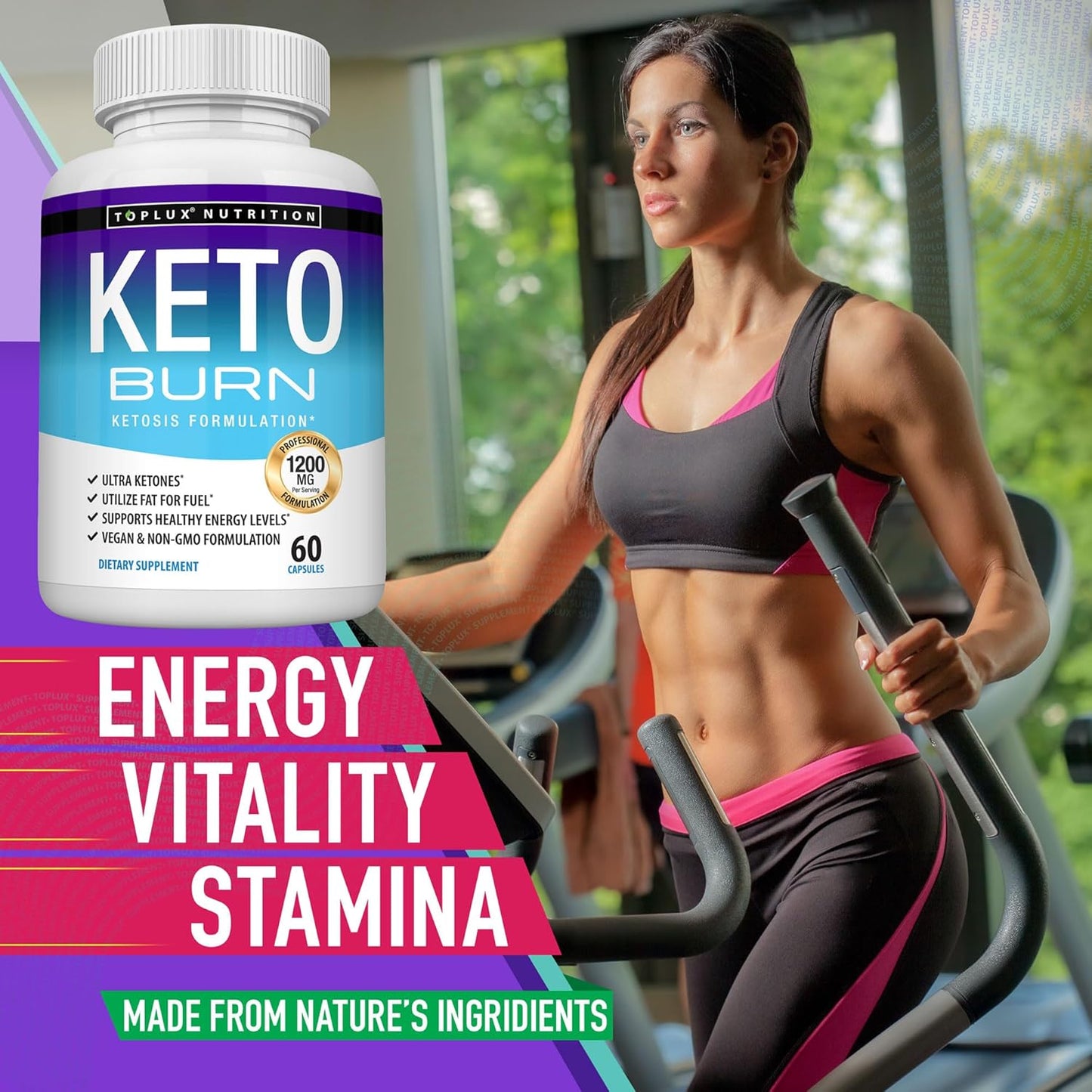Premium Keto Fat Burner Pills – 1200mg Advanced Ketosis Weight Loss Supplement for Men & Women – 60 Capsules