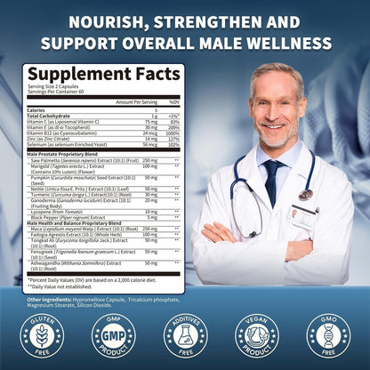 Prostate Health Support 18-in-1 – Saw Palmetto, Pumpkin Seed & Nettle for Men | InnerVital