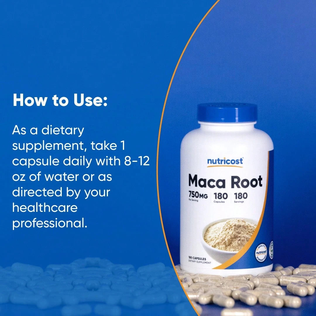 Maca Root 750mg Capsules – Herbal Energy & Vitality Support | InnerVital