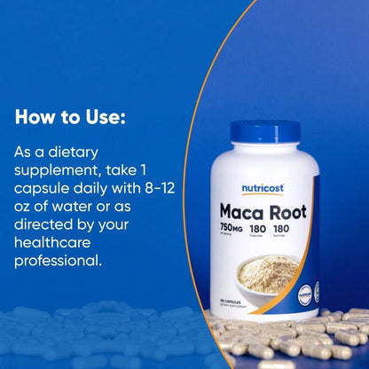 Maca Root 750mg Capsules – Herbal Energy & Vitality Support | InnerVital
