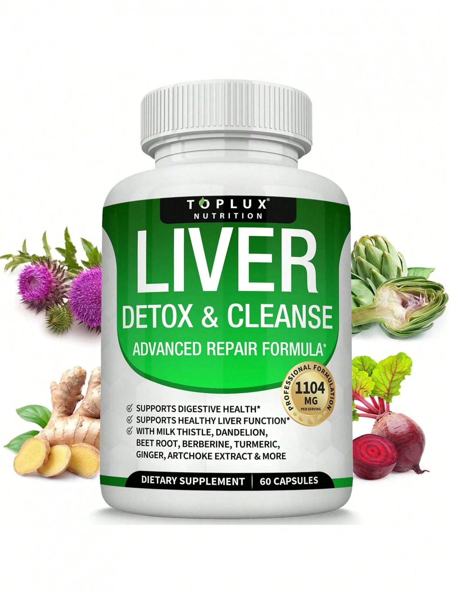 Liver Cleanse & Detox Capsules – Milk Thistle, Artichoke & Dandelion Root 25+ Herb Blend | InnerVital