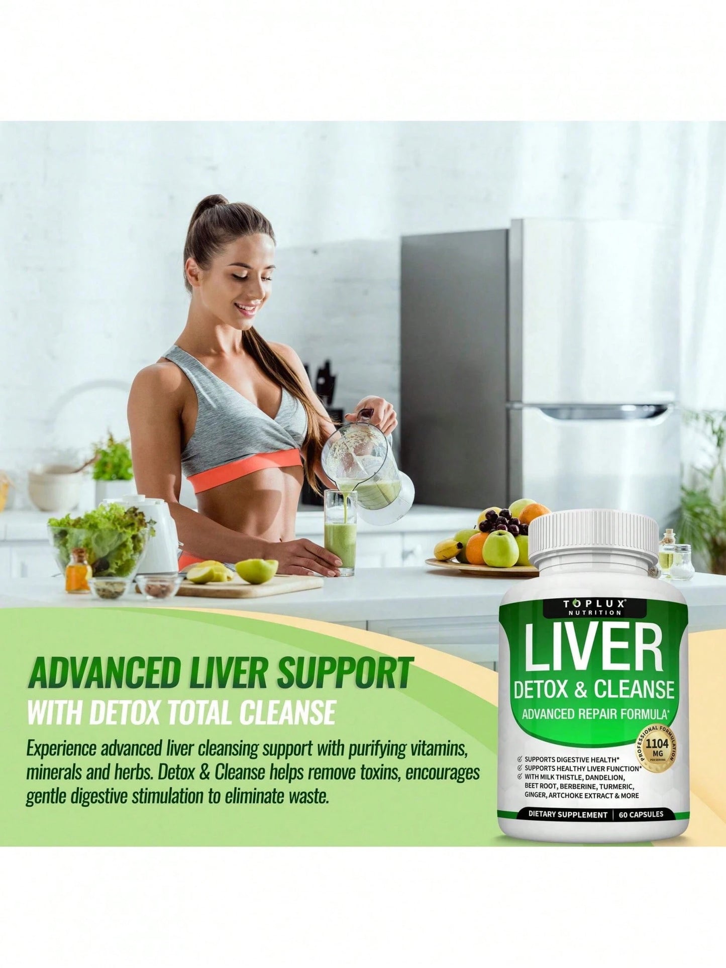 Liver Cleanse & Detox Capsules – Milk Thistle, Artichoke & Dandelion Root 25+ Herb Blend | InnerVital