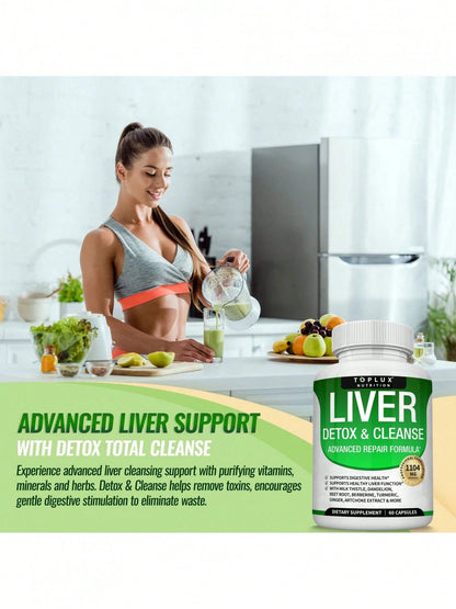 Liver Cleanse & Detox Capsules – Milk Thistle, Artichoke & Dandelion Root 25+ Herb Blend | InnerVital