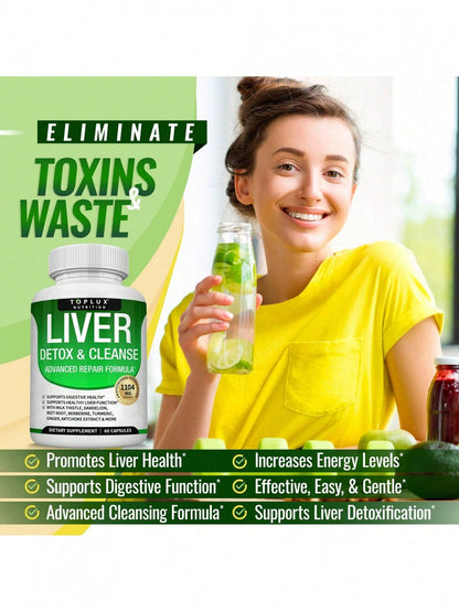Liver Cleanse & Detox Capsules – Milk Thistle, Artichoke & Dandelion Root 25+ Herb Blend | InnerVital