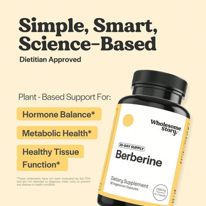 Berberine HCL 1500mg Capsules – Blood Sugar, Metabolism & Cardiovascular Support | Nature's GLP-1 Alternative | Non-GMO | 60 Capsules