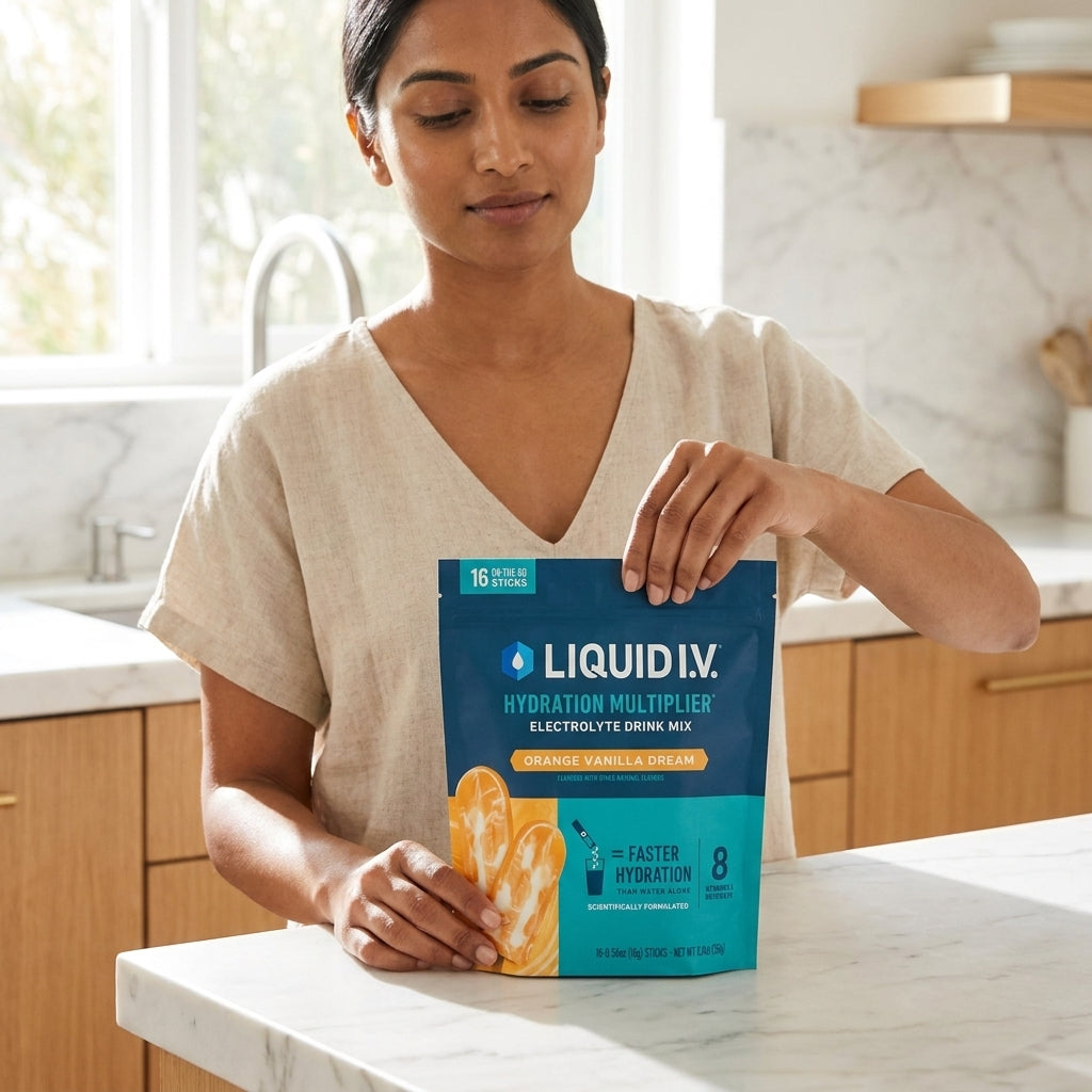 Liquid I.V. Hydration Multiplier – Orange Vanilla Dream Electrolyte Powder Drink Mix | 3x Electrolytes, Vitamin C & B Vitamins | Non-GMO, Gluten-Free | 16 Single-Serve Stick Packs