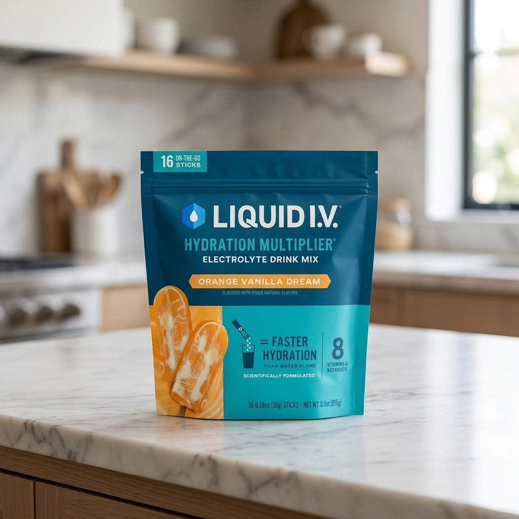Liquid I.V. Hydration Multiplier – Orange Vanilla Dream Electrolyte Powder Drink Mix | 3x Electrolytes, Vitamin C & B Vitamins | Non-GMO, Gluten-Free | 16 Single-Serve Stick Packs