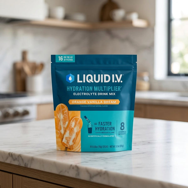 Liquid I.V. Hydration Multiplier – Orange Vanilla Dream Electrolyte Powder Drink Mix | 3x Electrolytes, Vitamin C & B Vitamins | Non-GMO, Gluten-Free | 16 Single-Serve Stick Packs